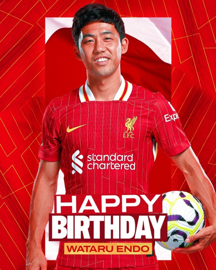  利物浦祝遠(yuǎn)藤航32歲生日快樂，球員加盟紅軍至今出戰(zhàn)62場(chǎng)比賽