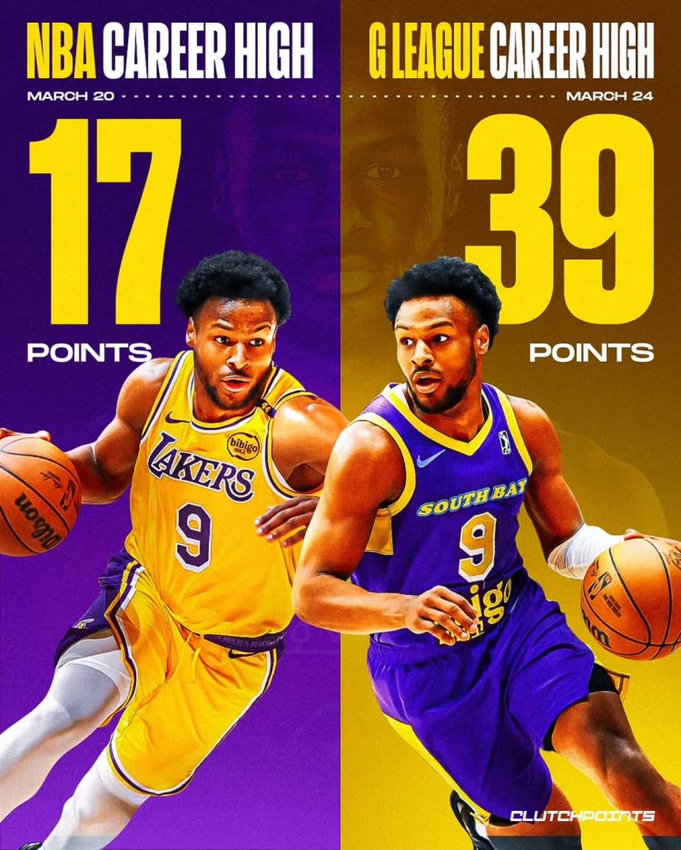  在進(jìn)步！布朗尼一周內(nèi)先后創(chuàng)下個(gè)人NBA和G聯(lián)盟單場(chǎng)得分新紀(jì)錄