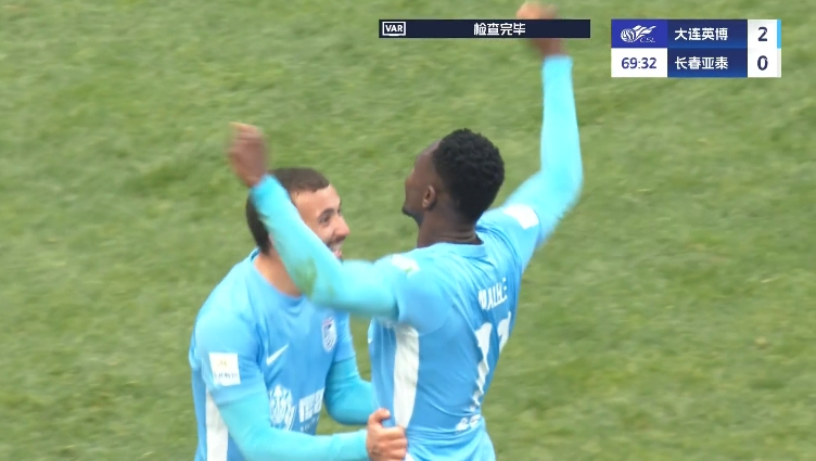  馬萊萊大連處子球！呂焯毅助攻馬萊萊破門，大連英博2-0亞泰