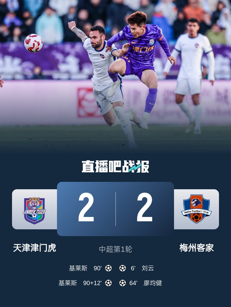  和風(fēng)勁吹！今日下午中超4場比賽全部以平局收場